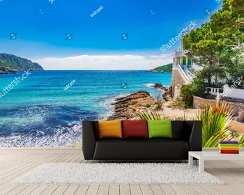 Потребителски тапети с природен пейзаж, стенописи с изглед към морето за хола спални разтегателен фон водоустойчиви тапети
