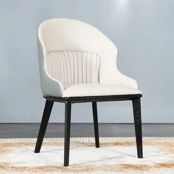 Лесни и модерни маси и столове от пепел, висококачествени луксозни домашни столове с облегалка, трапезни столове от полиуретан
