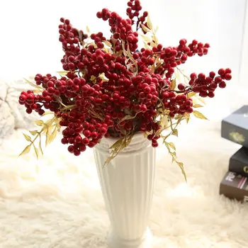 изкуствен Нар Плодове плодове направи си САМ Коледна украса аксесоари червена череша Тичинки Сватбени Коледни Декоративни SF25761