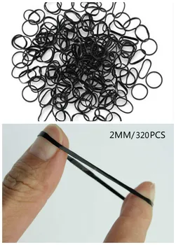 Еднократна мини-дъвка, мека еластична нескользящая малка гумена лента за коса 2 * 20 мм 320 бр./пакет