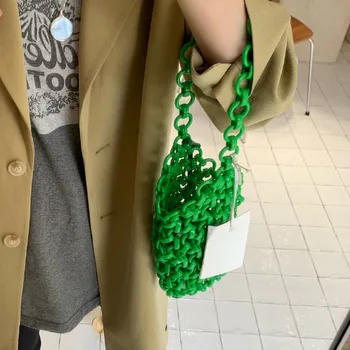 Подгонянная чанта, изработена от Мъниста, Зелени Чанти на известни Личности ръчна изработка, Уникален Дизайн, Женствена Чанта за Партита, Портмонета и Чанти с горната дръжка