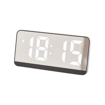 Digital alarm clock Гласов контрол на Температурата Дата на Повторение Нощен режим 12/24 ч Функция за Защита от смущения