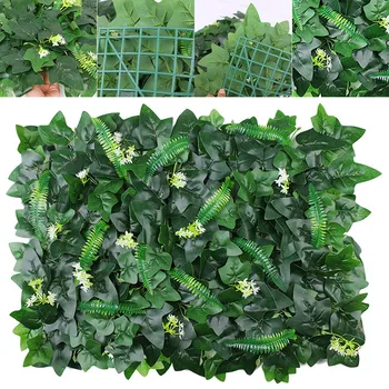 Изкуствени Растения Листата Плет Трева Мат Зелените Панел Стени на Оградата 40*60 см си САМ 