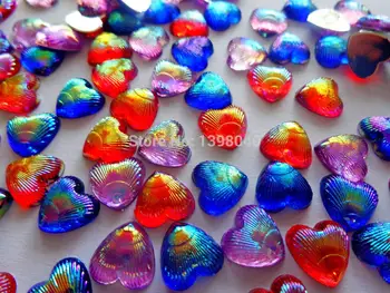 Безплатна доставка смесени зареждане на своеобразна форма на сърце 12 мм 200 бр Акрилни кристали и кристални аксесоар перли, от скъпоценни камъни