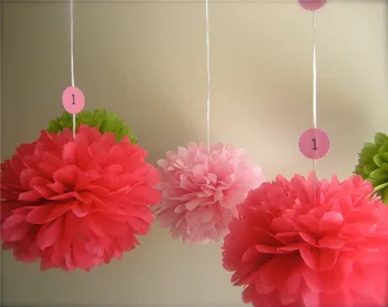 на разположение на 29 цвята!! Червени хартиени цветя, балони вечерни декорация на 10 инча (25 см) и 4 бр./лот Подвижния хартия помпоны гирлянди