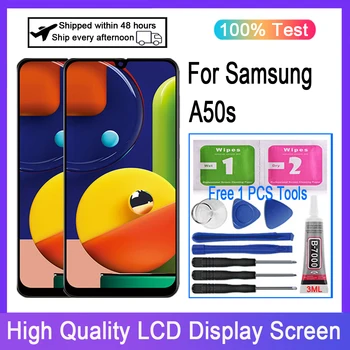 Оригинал За Samsung Galaxy A50s A507 SM-A507F SM-A507FN SM-A5070 LCD Сензорен дисплей Дигитайзер, Подмяна на лентата
