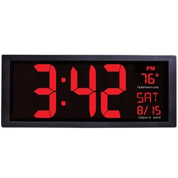 На Голям Екран Големи Електронни Стенни Часовници Настолни Led Дигитален Календар Часовник Термометър Лятото Е Време За Кухненски Часа Рисувани Ес