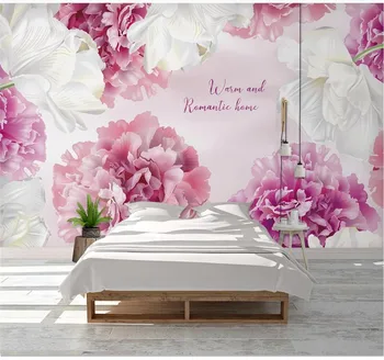 Големи потребителски стенни тапети розово лилаво модерен минималистичен градиентный цвете на фона на стената декорация на дома