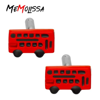 MeMolissa, 3 чифта Модни копчета за ръкавели, Червен Автобус, Дизайн, Мед Мъжка Риза, Сватбен Подарък, копчета за Ръкавели, Високо Качество, на Едро, търговия на дребно