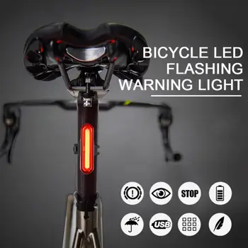 120 Лумена Велосипеден Задна Светлина USB Акумулаторна Пластмасов Корпус Водоустойчив МТВ Велосипед Задна Светлина Bicicleta Аксесоари За Велосипеди