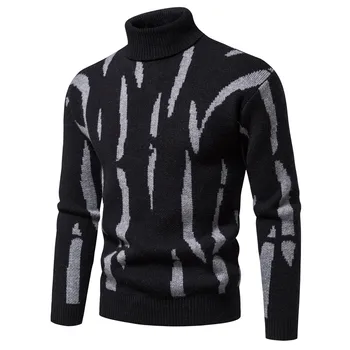 Нов Модерен Мъжки Пуловер Многоцветен Красив Младежки Удобен Универсален Топло Вязаный Топ Мъжко Облекло