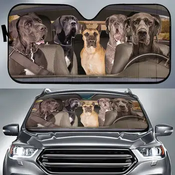 Голямото куче на Куче 5 Автоматичен Козирка, Дизайн на Кучето, Авто Козирка, Интериор на автомобили, Печат на поръчката, автоаксесоари, Стражеви кучета