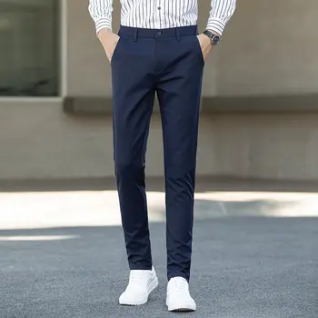 мъжки бизнес панталони Пролет есен плътен цвят Корейската версия на красиви официални мъжки ежедневни панталони тенденция прави панталони