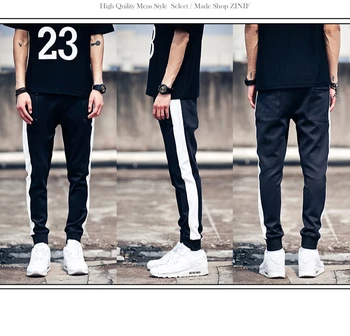 2022 Нова Мъжки Дрехи Фризьорски салон Мода Цвят Сблъсък на Черни и бели Ивици Ежедневни Панталони, Костюми Плюс Размер 27-46