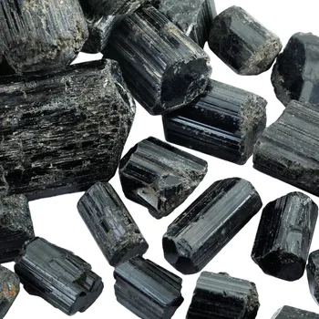 TUMBEELLUWA 1 паунд (460 г) Натурален Черен Турмалин Необработени Камъни, Необработени Планински кристали за Акробатика, Тайна, Тайна тел, Вики и Рейки