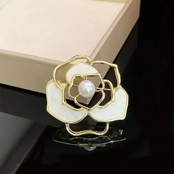 Корейската версия на новата брошки с камелией под формата на миди, перла кухи цвете корсаж, модни аксесоари, дрехи, анти-е, брошка
