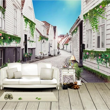 beibehang потребителски тапети 3D стенопис Европейски град украса живопис дневна спалня ресторант хотел фон тапети