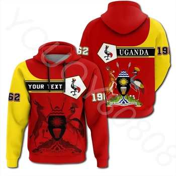 (Обичай) Африка Регион Hoody 3D Печат Угандийский Пуловер Hoody Пятиугольный Стил Спортно Облекло Пуловер, Яке с Цип