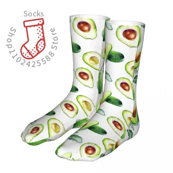 Авокадо Тропически Пресни Плодови Чорапи От Полиестер Ежедневни Чорапи За Любителите На Авокадо Harajuku Чорапи За Цялата Година Подаръци