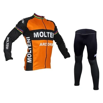 2021 Пролет/Есен MOLTENI Комплект от Джърси за Колоезденето с Дълъг ръкав Fietskleding Wielrennen Heren Комплект панталон с каишка Майо Ropa Ciclismo