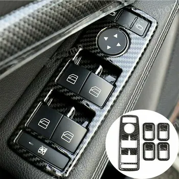 Капачка Бутон на Ключа Стеклоподъемника От Въглеродни Влакна За Mercedes benz A B C E CLA ML GL