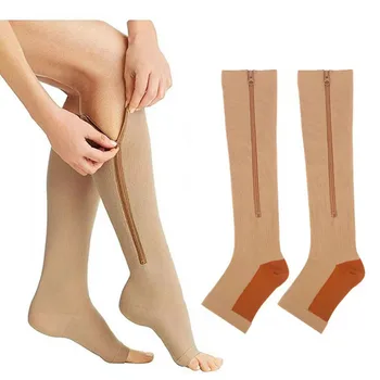 Спортни чорапи под натиска на компресия чорапи с цип с висока еластичност удобни спортни чорапи за краката