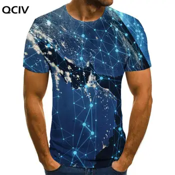 QCIV Брандираната Космическа тениска, Мъжки Забавни тениски с галактика, Геометрични Тениски, Ежедневни тениски С Принтом на Земята, Къс Ръкав, Летни Ежедневни Блузи