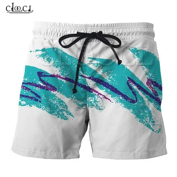 CLOOCL 90 s, Мъжки къси Панталони с хартиени кърпи за ръце кръгове стъкло, Разтеглив Модни Шорти с 3D Принтом, Летни Плажни Ежедневни Универсални Спортни Панталони в стил Харадзюку