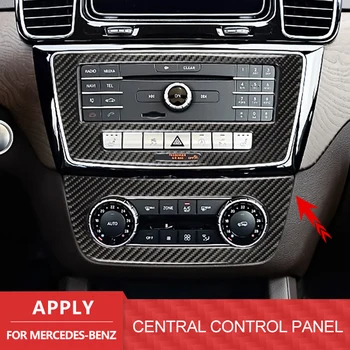 Въглеродни Влакна Автомобилен Стайлинг Централна Конзола Климатик Аудио Панел Украса Стикер Покритие За Mercedes Benz GLE W204