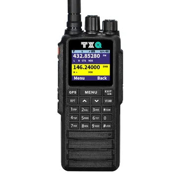 TXQ 919D преносима радиостанция Sample линк DMR двуканална радиостанция с времеви слот, GPS позициониране, SMS, гласова слушане, функция за препредаване, пеене