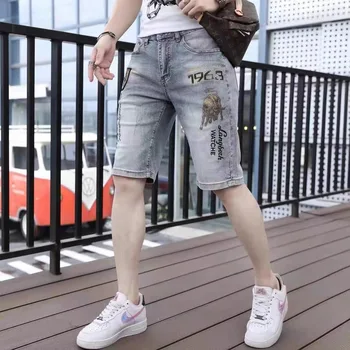 2022 Хонг конг стил на южна Корея Instagram тенденция ретро дневен стил универсални дънкови къси панталони с прав штанинами ежедневни панталони са модерни момчета