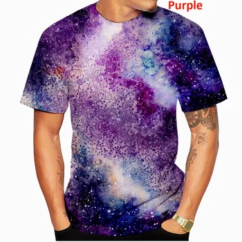 2022 Нова Мода мъжка тениска 3D Цветен Принт Графичен Звездното Небе Тениски за Мъже
