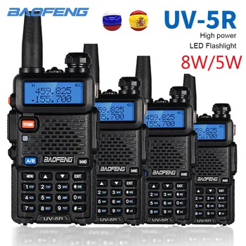 4 БР. Преносима радиостанция Baofeng UV-5R Pofung UV-5R 5 Вата/8 W VHF/UHF Любителски радио Двухдиапазонное Двустранно радио UV-5r CB Радио FM Радио