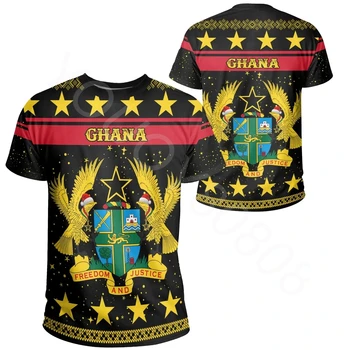 Мъжки Ежедневни Свободна тениска с къс ръкав в Африканския стил, Лятна Риза в стил харадзюку С кръгло деколте И Принтом - Ghana Коледа T-Shirt