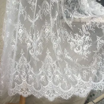 150 см. * 3 ярд 12 цвята най-високата степен на Европейски стил сватбена рокля бродерия на миглите лейси плат сватбена кърпа/завеса украса X052