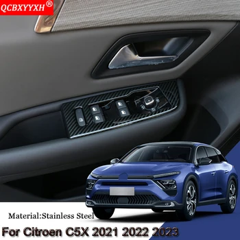 Автомобилен Стайлинг на Автомобила Вътрешна Врата, Прозорец Ключ Асансьор Панел Капак Завърши Пайети Авто Стикер Аксесоари За Citroen C5X 2021 2022 2023