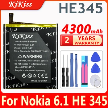 Оригинален KiKiss 4300 mah HE344 HE345 HE353 За Nokia 6 2nd Gen 2018 За телефон Nokia 6.1 HE 345 Литиево-Полимерна батерия с Голям капацитет