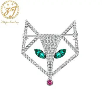 Zhijia модни творчески кристални кристали хитър умна лисица игли брошки за жени вечерни бижута подаръци