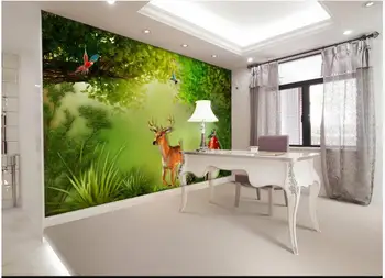 Потребителски снимки на тапети 3d стенописи тапети Фентъзи горски елен фон стенни боядисване тапети за декориране на дневната