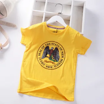 жълти летни тениски за подрастващите момчета, страхотни детски тениски, памучен дишаща материя, жълта тениска, потник, тениски, детски дрехи