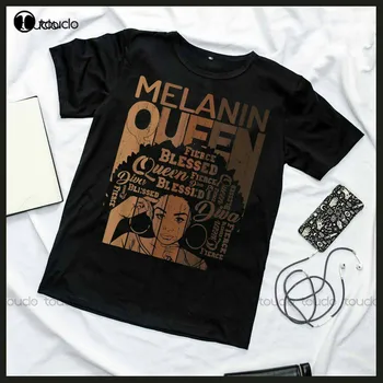 Меланинът Кралицата Е Афро-Американец Силен Черен Натурален Женска Тениска Ризи За Мъже С Къс Ръкав Модна Тениска Лятна Нова Популярна