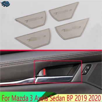 За Mazda 3 Axela Седан BP 2019 2020 Вътрешна Врата Дръжка От Неръждаема Стомана с Капак се Затвори Купа Отрежете Поставяне на Рамка Рамка за Гарнитура