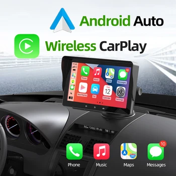 Преносим Безжичен Apple CarPlay Android Авто Монитор Огледален Дисплей Bluetooth Връзка Сензорен Екран За Кола Автобус Nissan Toyota Автомобил