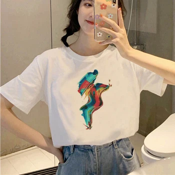 Нова тениска с принтом, Модерен жена топ, графична тениска, дамска мода тениска Kawaii Ullzang, графична скъпа градинска облекло