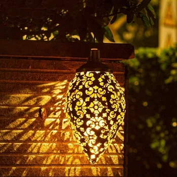 Led Марокански Окачен Фенерче На Слънчеви Батерии С Ретро-Марокански Модел, Проекционная Лампи, Декорация За Градината, Комплект Приказна Светлина