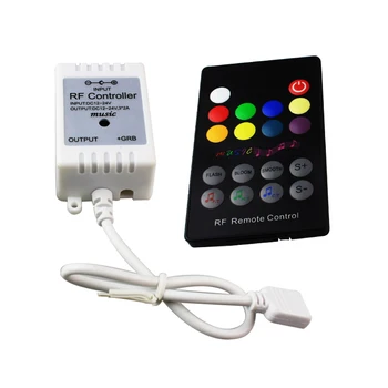 Интелигентен led RGB контролер за led лента 5050 2835 звуково управление на музика 18 клавиши ИНФРАЧЕРВЕНО 12 В 24 В 3CH * 2A