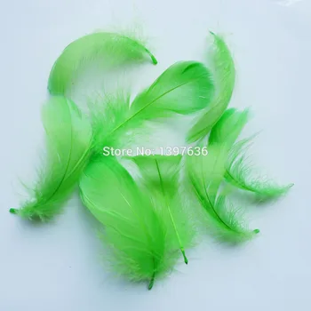 Продажба на едро 500шт 5-8 см/2-3 инча зелено гъска перо направи си САМ бижута