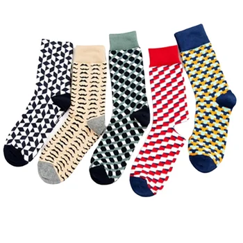 10 двойки/лот, есенно-зимни Нови Цветни Модни чорапи, Щастливи Чорапи, Ежедневни Памучни Чорапи със средна височина, на Едро, заводска цена