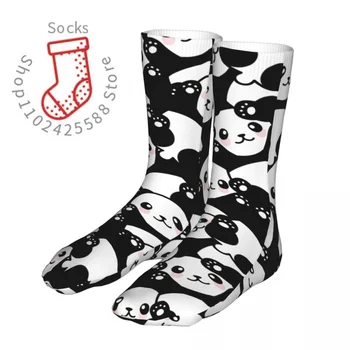 Щастлива Сладката Панда Карикатура Дамски Чорапи 2022 Мъже Сладък Животни Спортни Чорапи