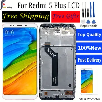 LCD дисплей За Xiaomi Redmi 5 Plus LCD дисплей с рамка + сензорен екран За Redmi 5 Plus Дисплей LCD екран 2160*1080 IPS